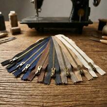 4pcs Mixed Color Metal Closed-End Zippers With Antique Brass Teeth - For DIY Crafts And Sewing, Alloy, Suitable For Handbags And Leather Goods - Various Sizes (15cm, 20cm, 25cm, 30cm), Practical And Durable, High Cost-Performance - A - View 4