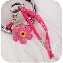 2026 Nuevo estilo hecho a mano Colgante de girasol, Accesorio para bolso de cuero, Llavero de girasol, Decoración de coche, Regalos de festival, graduación, agradecimiento a maestros, regalo de cumpleaños, regalos para madres, Día de la Madre, Artículos esenciales para vacaciones, Regalos de graduación, Lindo anillo de llave blanco Accesorios Llavero - Multicolor - Ver 17