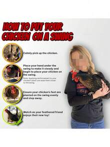 1 món đồ chơi đu quay hình gà bằng gỗ, thang leo lớn, đồ chơi giải trí cho thú cưng. - Xem 2