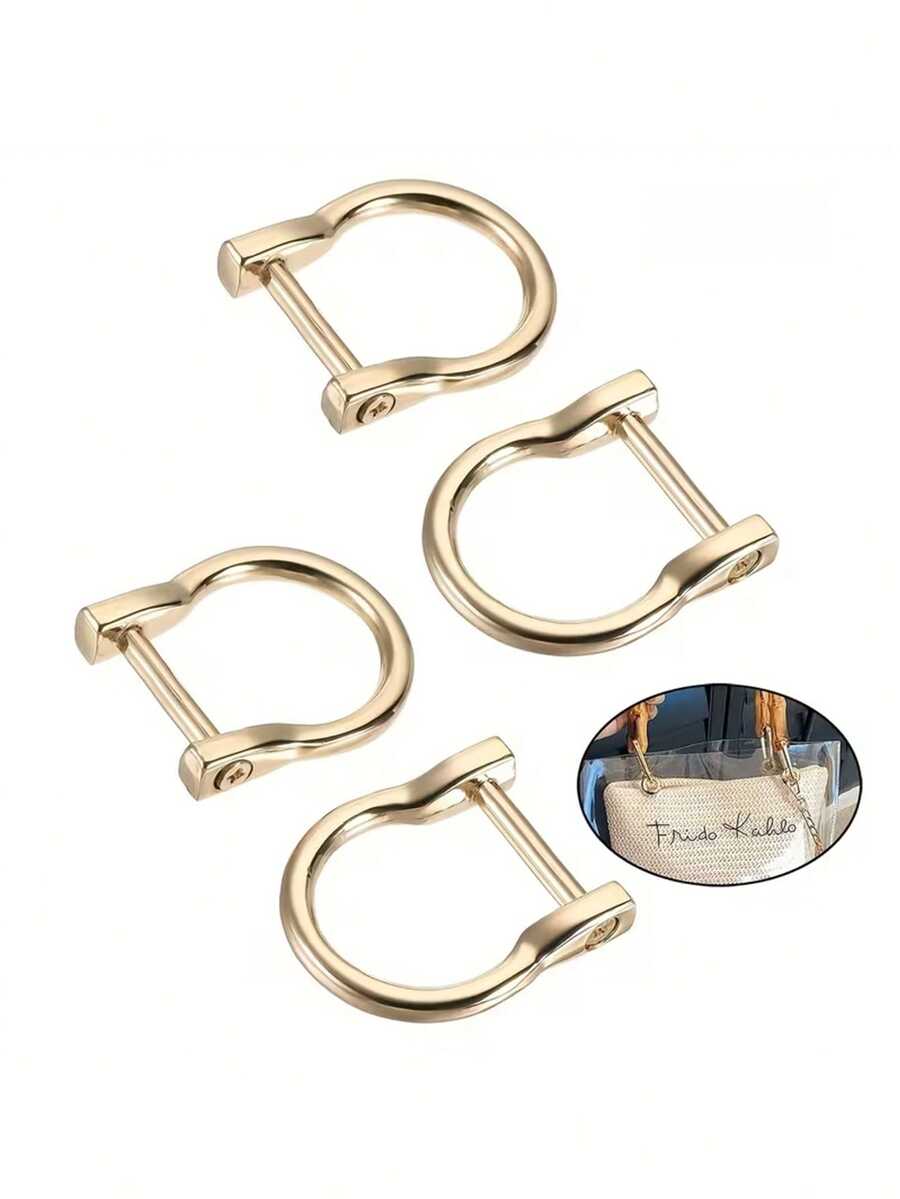 Llavero con anillo en D, cierre con perno de bloqueo, herradura y tornillo para anillo en D