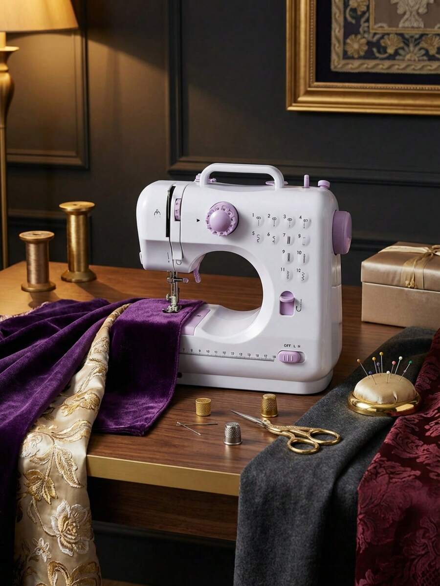 This Professional-Grade Portable Electric Sewing Machine Has 12 Powerful Sewing Functions, Adjustable Speed, And Overlock Capabilities. Its Lightweight And Compact Design Makes It An Ideal Choice For Beginners, Hobbyists, DIY Crafters, And Sewing Repair, As Well As A Perfect Gift For Valentine's Day.