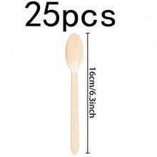 Bộ 150/50/25/10 món dao nĩa trộn salad bằng gỗ tự nhiên, bộ đồ ăn kiểu phương Tây, dao nĩa thìa bằng tre và gỗ, chất lượng cao, đồ dùng cho đám cưới và tiệc tùng, đồ ăn nhẹ, phong cách mộc mạc, dụng cụ dã ngoại tự nhiên. - Màu be - Xem 15