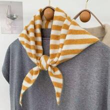 1 chiếc khăn choàng/khăn quàng cổ tam giác kẻ sọc dành cho nữ, khăn len đa năng cho mùa xuân/hè, có thể phối cùng váy và áo sơ mi, khăn trùm đầu giữ ấm, quà tặng ngày Valentine. - Nhiều màu - Xem 9