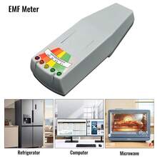 Detector portátil de EMF K2 con 5 indicadores LED - Gaussímetro de mano para la caza de fantasmas, detección de radiación y en el hogar - Gris Claro - Ver 2