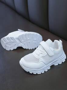 Giày thể thao đế dày thoáng khí cho trẻ em - Giày casual có khóa dán điều chỉnh, giày thể thao đế dày chống trượt. - trắng - Xem 2