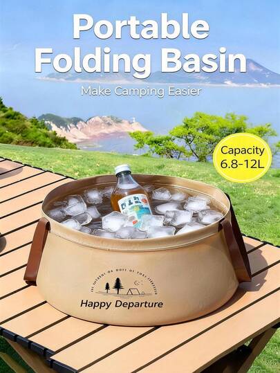 1 Stück faltbarer Outdoor Camping Wassereimer mit großem Fassungsvermögen von 6,8L/12L, tragbarer Wasserspeicher-Eimer mit Griff, leicht zu tragen, geeignet für Camping/Picknick Wasserspeicherung, Picknick-Grundausstattung, Picknickkorb, Camping-Notwendigkeiten, Camping-Ausrüstung, Reise-Accessoires, Aufbewahrungsbehälter, Camping-Zubehör, Wohnmobil-Grundausstattung, Outdoor-Lagerung, Geschäftsreise-Grundausstattung, Fußwanne, Multifunktions-Waschbecken