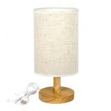 Modern Nordic Wooden And Fabric Decorative Table Lamp, Suitable For Bedroom Bedside Lighting, Study, And As A Small LED Night Light For Guesthouses. It Makes A Great Room Illumination Option And Is Perfect For Christmas - A - 查看 9