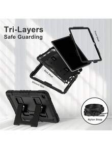 适用于 iPad Air 11 M4/M3/M2 A16 第十代、Mini 6/7 以及 Galaxy Tab A11、A11 Plus、A9 8.7/A9 Plus、S9FE、S10FE、S10 Lite 的平板电脑保护套（不含肩带） - 黑色 - 查看 5