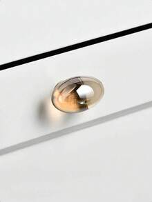 6个百隆透明香槟色水晶蛋形橱柜拉手,适用于橱柜、衣柜、梳妆台、抽屉,黄铜材质,透明把手,附带螺丝。 - 多色 - 查看 6