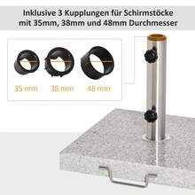 Mobile Parasol Base, 28 Kg, Marble, Stainless Steel, 42 X 42 X 36 Cm, Stable Base For Garden And Patio Parasols - 灰色 - 查看 3