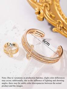 2 Stücke/Set Exquisites mehrschichtiges verstellbares mehrfarbiges Sicherheitsnadel Ring Armband für Frauen und Mädchen - Verschiedenfarbig - Übersicht 5