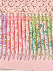 Set de 10 piezas/Set Lápices mecánicos con tema de dibujos animados (incluye 10 lápices mecánicos y 1 caja de minas de repuesto), mina de 0.5mm: diseño desmontable, no necesita afilar ni presionar, proporciona una experiencia de escritura limpia, sin manchar la mano - 10 portaminas - Ver 6