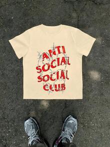 1Pcs Anti Social Club Barbed Wire Print Men'S T Shirt Streetwear Graphic 100% Cotton TShirt Men'S Summer Casual Tee Gift For Men 100 Percent Cotton Clothing - White - View 8