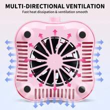 USB Nail Dust Collector, Basic/Glitter Diamond Version, Comes With 10 Filters, Suitable For Nail Salons And Home DIY, Pink/White - Multicolor - View 4