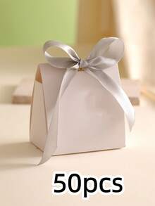50pcs Mini Blank White Gift Boxes With Colorful Ribbons - Ideal For Birthdays, Weddings, And DIY Crafts -Perfect For Elegant Gift Displays, Party Decorations, And Special Occasions, Gift Boxes For Weddings - View 12