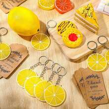 24pcs/8sets Realistic Lemon Keychain Set, Suitable For Backpack Pendant, Car Keychain Pendant, Wedding Bridesmaid Gift, Birthday, Graduation, Back To School, Christmas, Thanksgiving Gift And Holiday Party Favor Distribution - A - View 4