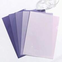 5pcs L-Shaped A4 Folder, A4 Gradient Plastic File Bag, Office Supplies Single Page Document Archive Bag, Thickened Waterproof - A4 - View 3