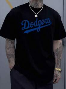 Dodgers Script Classic Lettering In A Bold Blue Hue T Shirt Representing A Beloved Baseball Team Spirit 100% Cotton And A Timeless Sporting Apparel Choice Perfect For Casual Wear,Men's & Women's Graphic T‑Shirt ,Casual Summer Cotton Tee,Classic Unisex Graphic T‑Shirt Perfect For Everyday Wear,Soft,Lightweight And Comfortable Cotton Day Comfort,Stylish Casual Design Ideal For Men And Women,Crew Neck T-Shirt,Gym Top,Going Out Top,Work Wear,Office Wear,Crew Neck T-Shirt,Nostalgia,Holiday Season,Graduation Season,Casual Black T-Shirt,Fitted,Slogan T-Shirt, Quote T-Shirt, Minimalist Graphic Tee,Funny Graphic Tee, Sarcastic T-Shirt, Meme T-Shirt,Animal Graphic Tee, Nature Print T-Shirt, Minimalist Art,Beach Holiday T-Shirt Summer Vacation Graphic Tee,Funny Holiday T-Shirt OI0Y - 黑色 - 查看 1