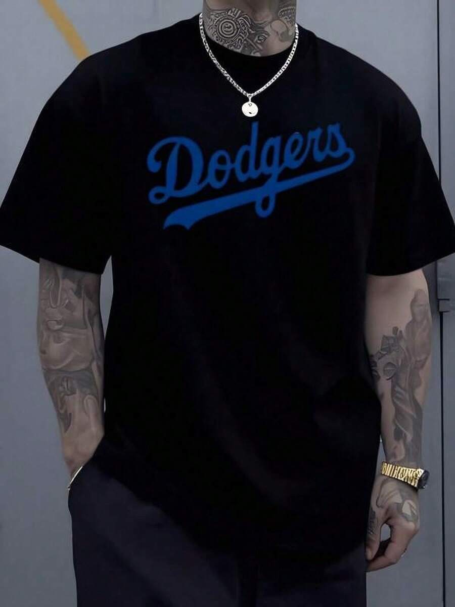 Dodgers Script Classic Lettering In A Bold Blue Hue T Shirt Representing A Beloved Baseball Team Spirit 100% Cotton And A Timeless Sporting Apparel Choice Perfect For Casual Wear,Men's & Women's Graphic T‑Shirt ,Casual Summer Cotton Tee,Classic Unisex Graphic T‑Shirt Perfect For Everyday Wear,Soft,Lightweight And Comfortable Cotton Day Comfort,Stylish Casual Design Ideal For Men And Women,Crew Neck T-Shirt,Gym Top,Going Out Top,Work Wear,Office Wear,Crew Neck T-Shirt,Nostalgia,Holiday Season,Graduation Season,Casual Black T-Shirt,Fitted,Slogan T-Shirt, Quote T-Shirt, Minimalist Graphic Tee,Funny Graphic Tee, Sarcastic T-Shirt, Meme T-Shirt,Animal Graphic Tee, Nature Print T-Shirt, Minimalist Art,Beach Holiday T-Shirt Summer Vacation Graphic Tee,Funny Holiday T-Shirt OI0Y - 黑色 - 查看 1