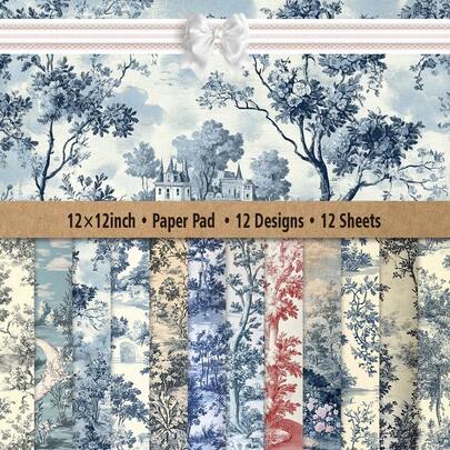 12 hojas de papel artesanal creativo, de 12x13 pulgadas - Suministros versátiles para scrapbooking, decoración de álbumes, embalaje de regalos hechos a mano, y proyectos DIY artísticos y de preservación de recuerdos