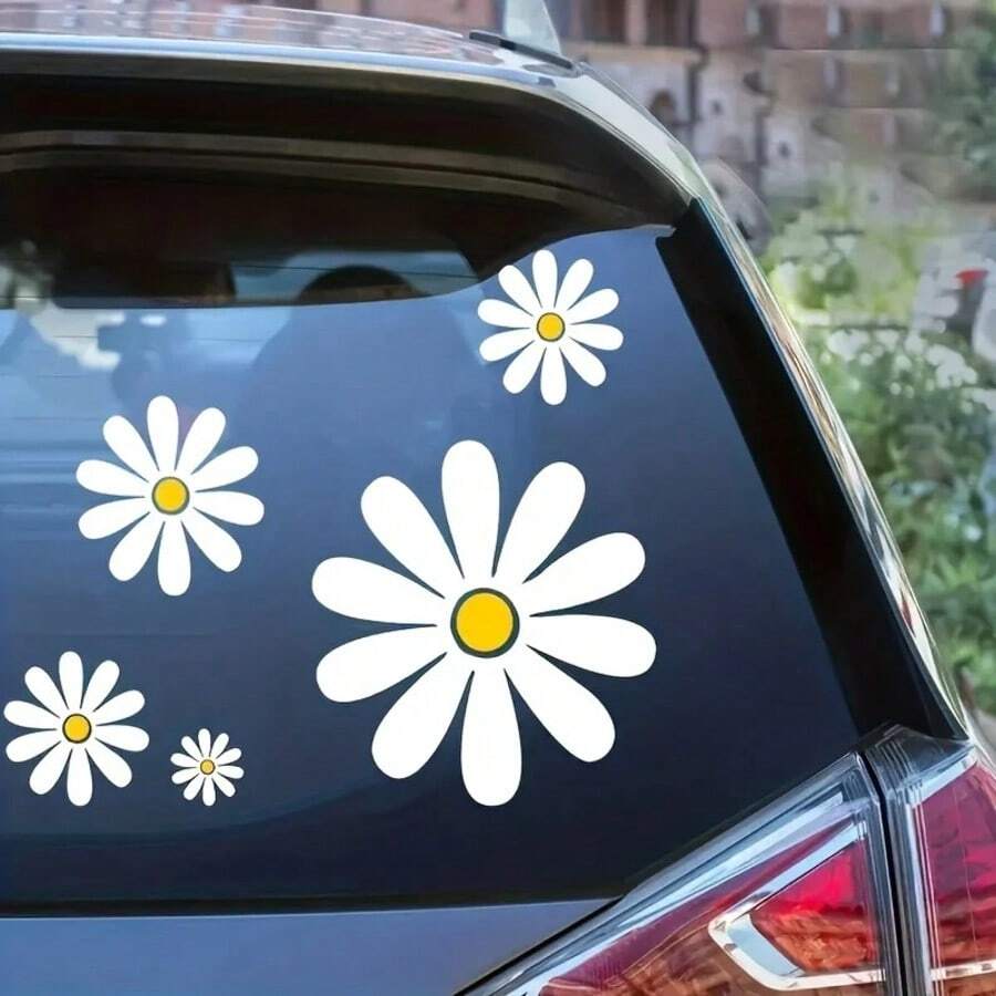 Juego de pegatinas para coche con estampado de margaritas, pegatinas pequeñas de margaritas para coche muy populares actualmente, adecuadas para uso familiar cálido, preferidas por las mujeres! - A - Ver 1
