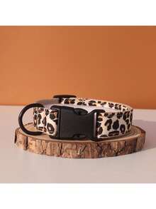 Bộ vòng cổ cho thú cưng bằng nylon in họa tiết da báo, có thể điều chỉnh kích thước. - Màu vàng - Xem 5