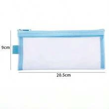 1pc Nylon Mesh Zipper Pencil Case, Transparent Portable Storage Bag, Multi-Function Travel Cosmetic & Makeup Organizer - Pencil Case - View 11