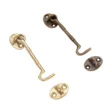 Cierre de gancho y ojo de bronce antiguo, pestillo de latón resistente para puertas, portones, ventanas, armarios y cobertizos, 11 - bronce - Ver 5