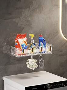 1pc Bathroom Shelf Rack, Wall Mounted Organizer For Bathroom, Vanity, Toiletries Storage - Multicolor - View 6