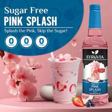 Syruvia Sugar-Free Pink Splash Flavored Syrup - 25.4 Fl Oz Premium Flavoring Syrup - Kosher, Gluten Free, Perfect For Drinks, Soda, Shakes, Cocktails, Desserts And More. - 25.4 Fl Oz - View 2