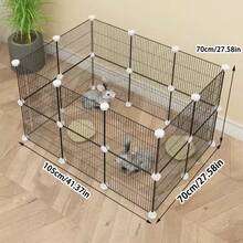 宠物猫咪围栏，高密度网格互锁魔术贴笼子，兔子松鼠小型动物幼犬围栏，防逃脱 - 彩色 - 查看 4
