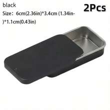 2/6pcs, Size: 2.36X1.34X0.43 Inches, Sliding Lid Metal Tin Box, Metal Box With Lid Small Item Storage Box, Such As Earrings, Jewelry Crafts, Etc. - Multicolor - View 19