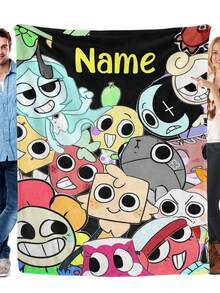 Dandy'S World Girls | Girl Who Loves Dandy'S World Custom Blanket -  Personalized Name/Text, Funny Birthday Gifts,All-Season Cozy,Perfect For Living Room, Office, Sofa Decor & Travel - Durable Polyester, Ideal Gift For Home & Outdoor Use, Blanket For Couch - 多色4 - 查看 5