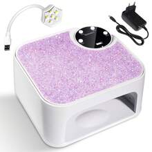 Đèn sấy móng tay LED UV lấp lánh 2 trong 1, máy sấy móng tay hai chế độ ánh sáng với cần uốn dẻo linh hoạt dùng cho cả hai tay và từng ngón tay, lý tưởng cho việc làm móng tại nhà và salon. - Màu tím - Xem 12