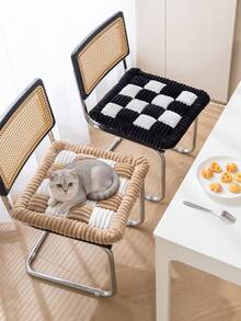 1 chiếc đệm ngồi và đệm lưng bằng vải flannel dày dặn, họa tiết caro, chống trượt, chống bám bẩn và chống ố vàng, đệm ghế đa năng, sử dụng được quanh năm cho nhà, phòng khách, phòng ngủ, phòng học, văn phòng, có thể giặt máy. - nhiều màu - Xem 6