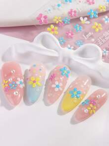 5-Petal Daisy Pattern (Macaron Flower, Water Drop Flower), Suitable For Manicure Design, Fresh And Cute, Paired With 3D Embossed Craft - Multicolor - View 6