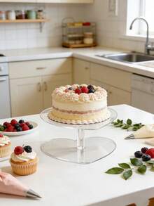 Soporte de exhibición de pastel de acrílico de varios niveles, soporte de postres y alimentos para bodas y fiestas de cumpleaños - transparente - Ver 23