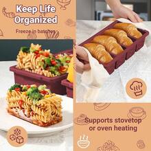 Silicone Freezer Tray For Soup Sauce Cube 2Pcs (Burgundy) - Burgundy - Xem 7