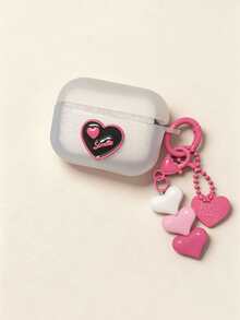 Estuche para auriculares con corazón rosa "Sonríe" y llavero con corazón degradado compatible con la serie - Multicolor - Ver 6