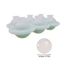 1个硅胶六孔冰球模具，适用于制作威士忌冰块、珍珠奶茶、饮料等，耐热易脱模，可重复使用，一次制作6个冰球 - 彩色 - 查看 4