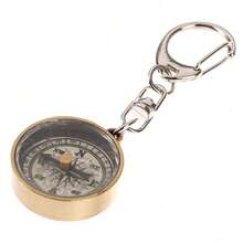 1pc Mini Compass Vintage Survival Zinc Alloy Pocket Compass With Key Ring Camping Compass Keychain Trekking Navigation Tools Thank You Gifts Teacher Accessories - Vàng - Xem 8