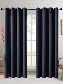 1pc/2pcs Blackout Curtains, Thermal Insulated Blackout Curtains, Opaque Curtains With Grommets, Light Blocking And Heat Insulation, UV Protection, Suitable For Bedroom, Home, Living Room Decoration, Thickened Light Blocking Curtains For Bedroom And Living Room, Providing Privacy And Temperature Control - Navy Blue - View 31