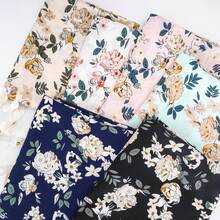 1 pieza, Tela de gasa de poliéster con estampado de peonía, ligera y suave, utilizada para ropa, manualidades DIY, accesorios para el cabello y decoración del hogar. - Multicolor - Ver 3