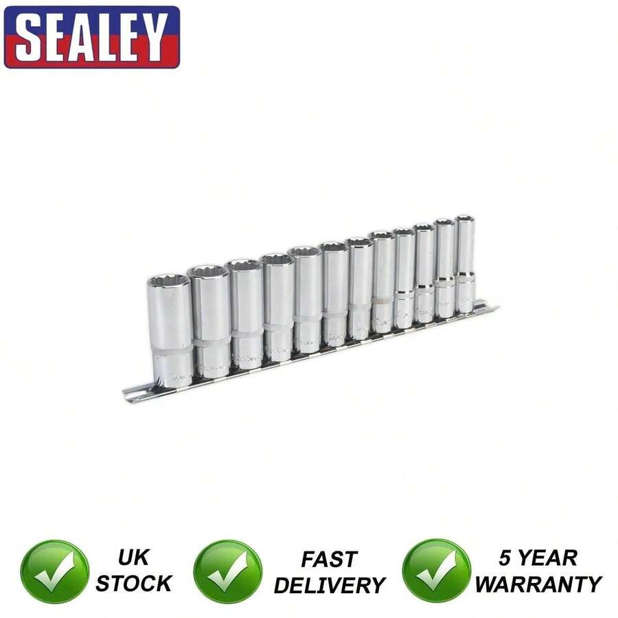 Sealey Premier Deep Socket Set 3/8"Sq Drive 12-Point 12pc AK2683 - B - View 1