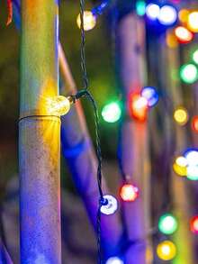 1 pièce 20/50/100 pcs Guirlande lumineuse à boules de savon LED de 5/7/12 m, Guirlandes lumineuses solaires pour l'extérieur, Convient pour les arbres de jardin, le patio, la Saint-Valentin, les mariages, les fêtes et la décoration de Noël - boules à bulles - Voir 2