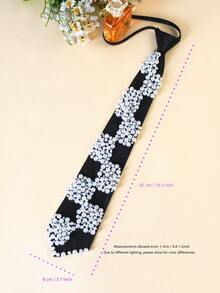 1 pieza Corbata de lujo premium para mujer, corbata de cuello totalmente hecha a mano con cuentas y cremallera, diseño versátil y lujoso adecuado para primavera, verano, otoño e invierno para vestir, para decoración navideña - Multicolor - Ver 26