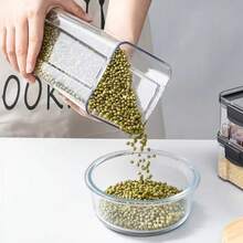 Black Sealed Canister With Lid, Suitable For Storing Flour, Sugar, Baking Supplies And Dry Goods, Dishwasher , Rectangular With Handle, Essential For Kitchen Storage And Food Organization | Sealed Container | Handle Closure, Must-Have Food Storage Container - Multicolor - View 7