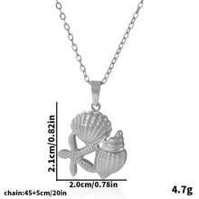 1pc Minimalist Fashionable 304 Stainless Steel Electroplated High-Quality Ocean Animal Pendant Necklace, Gold/Silver Color, Suitable For Women's Daily Wear, Comes With 1.6mm Thick Chain With Seashell & Starfish Decor - S424 - View 17