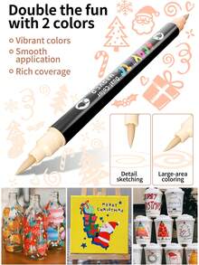 Bộ bút vẽ màu acrylic 24/48/72/96/144/240 màu, 12/24/36/48/72/120 bút vẽ màu acrylic hai đầu, hai màu, thích hợp cho giấy, thủy tinh, sỏi, kim loại, nhựa, gỗ, trứng, gốm sứ, vải. - Nhiều màu - Xem 11