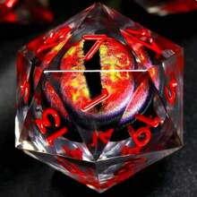1pc Rotating D20 Eyeball Polyhedral Dice, Transparent Resin Handmade Dice For Role-Playing Games, Board Games, MTG, Pathfinder, RPG, Party Gifts And Decorations - Multicolor - View 10